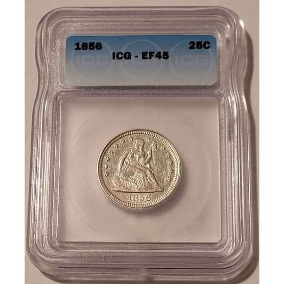 1856 Seated Liberty Quarter XF45 ICG - Picture 1 of 2